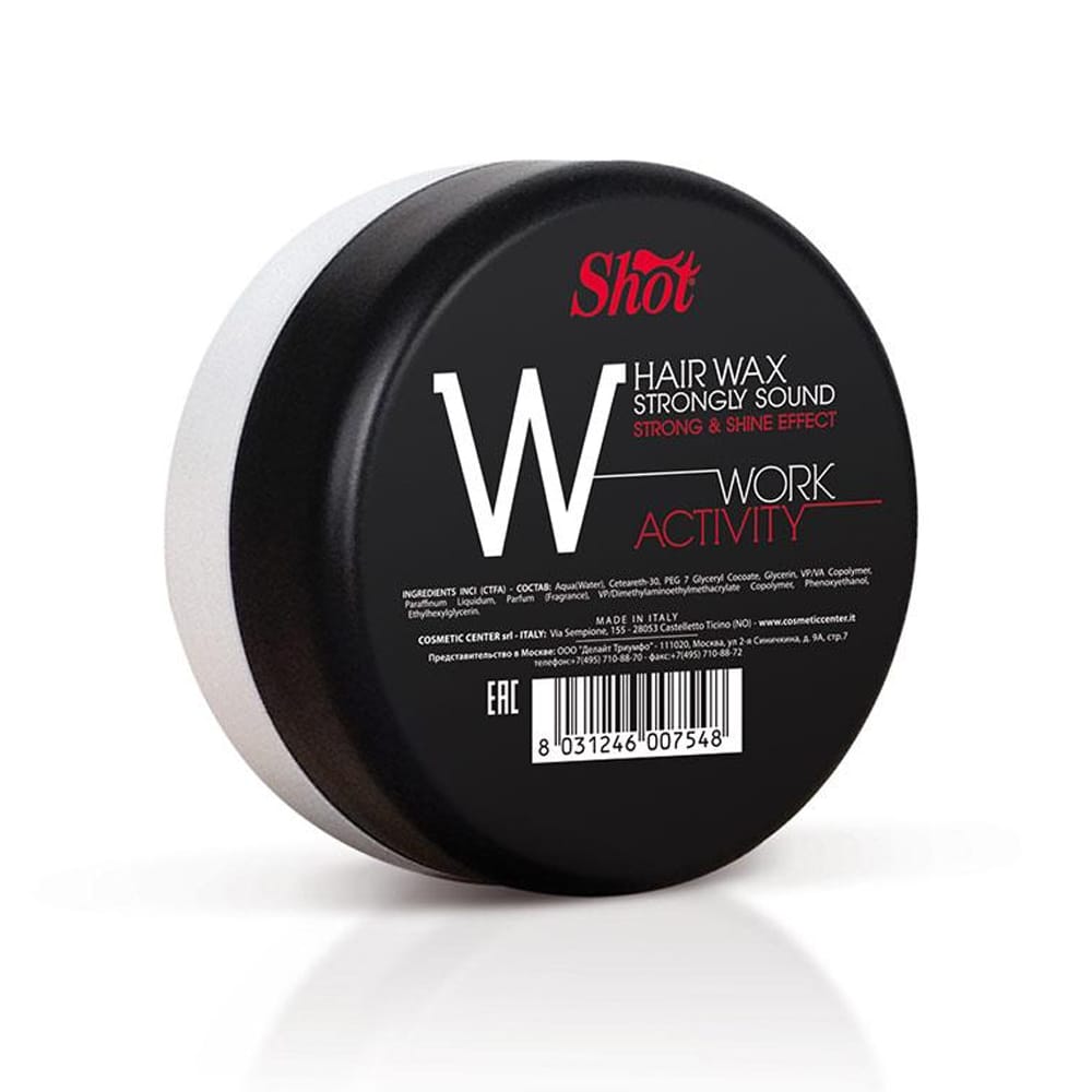 Віск сильної фіксації з ефектом блиску SHOT Hair Wax Strongly Sound Work Activity \