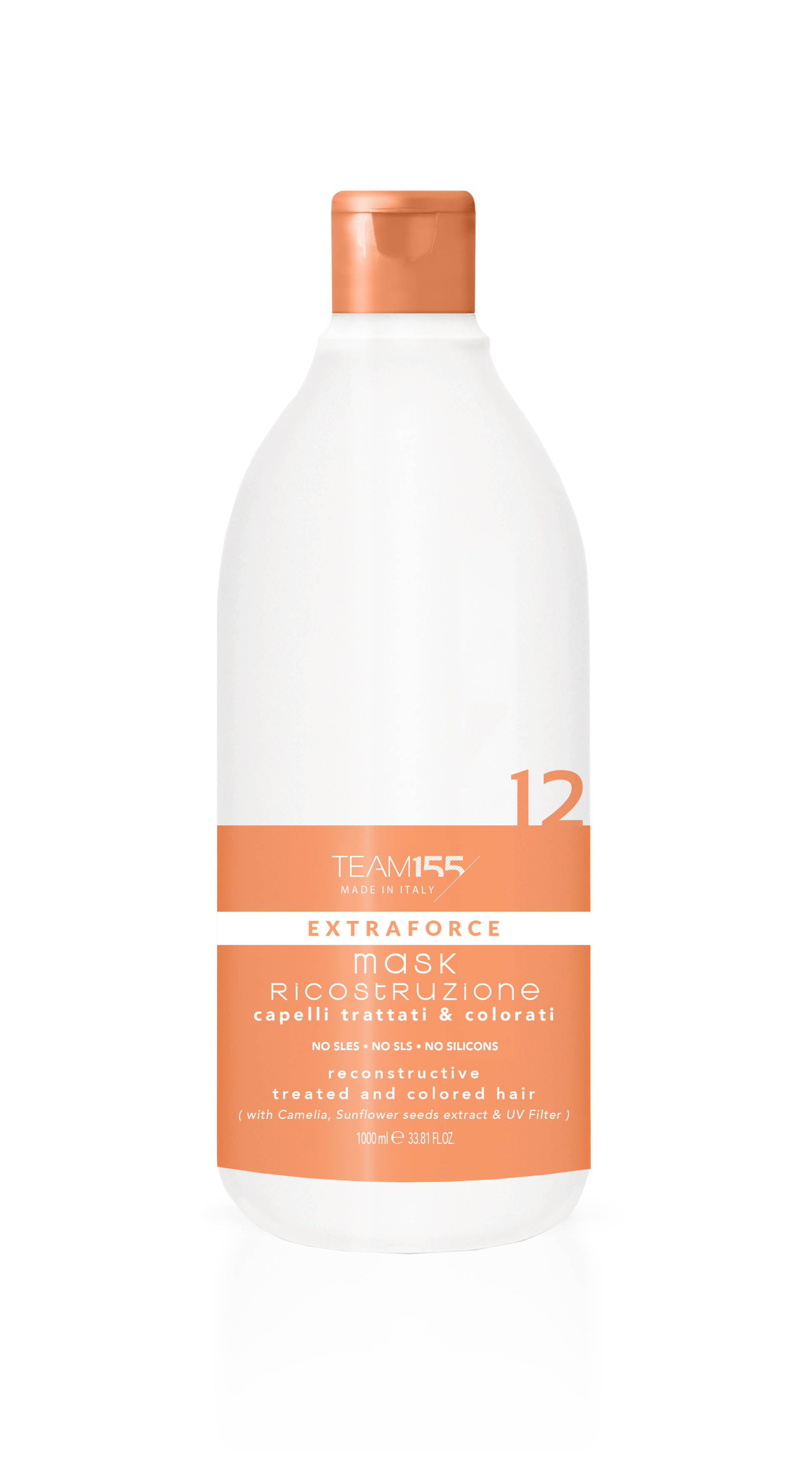 Відновлююча маска для сухого і пошкодженого волосся TEAM 155 Extraforce 12 Treated And Colored Hair Reconstruction Mask, 1000 ml - 1