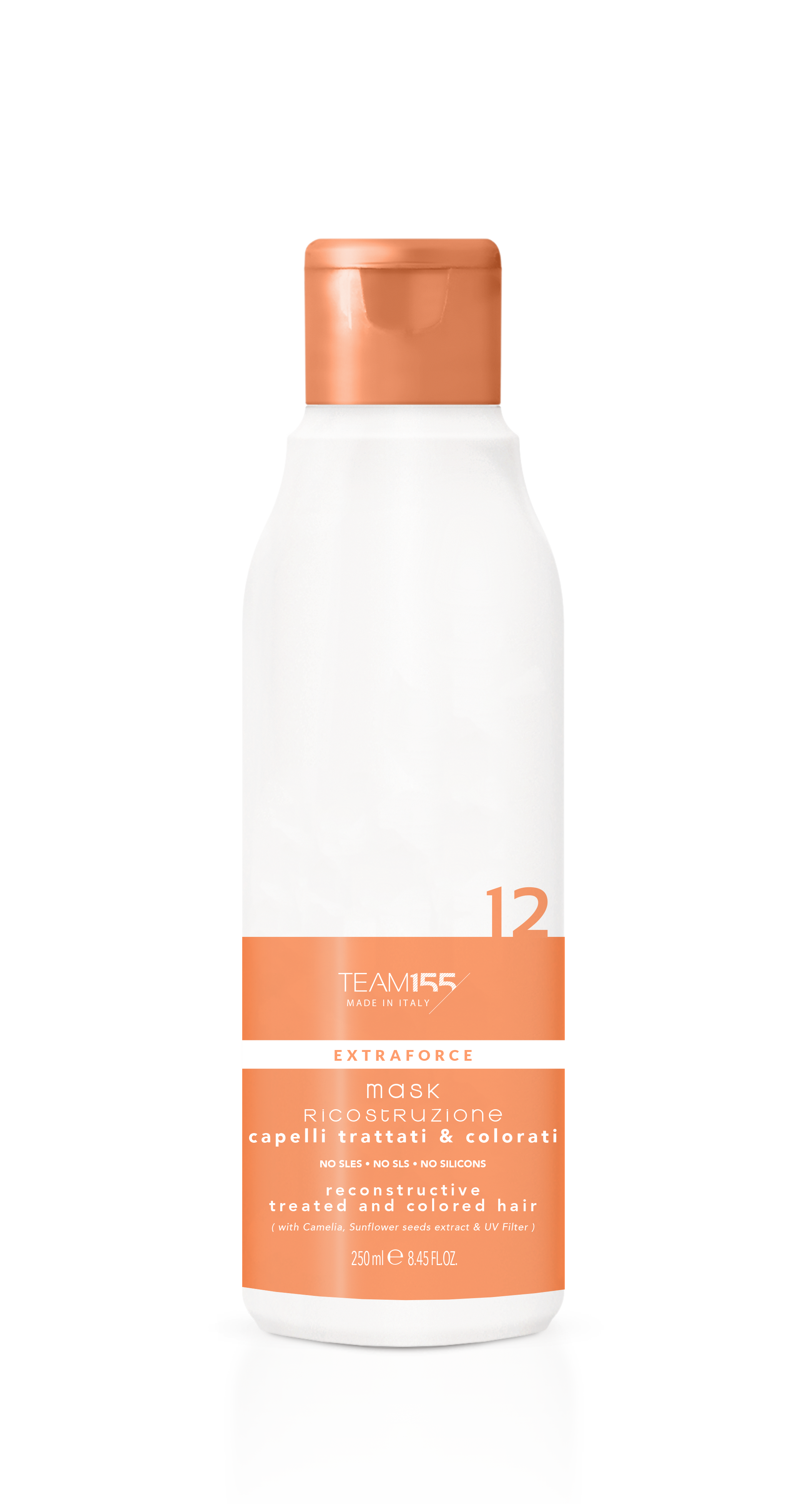 Відновлююча маска для сухого і пошкодженого волосся TEAM 155 Extraforce 12 Treated And Colored Hair Reconstruction Mask, 250 ml - 1