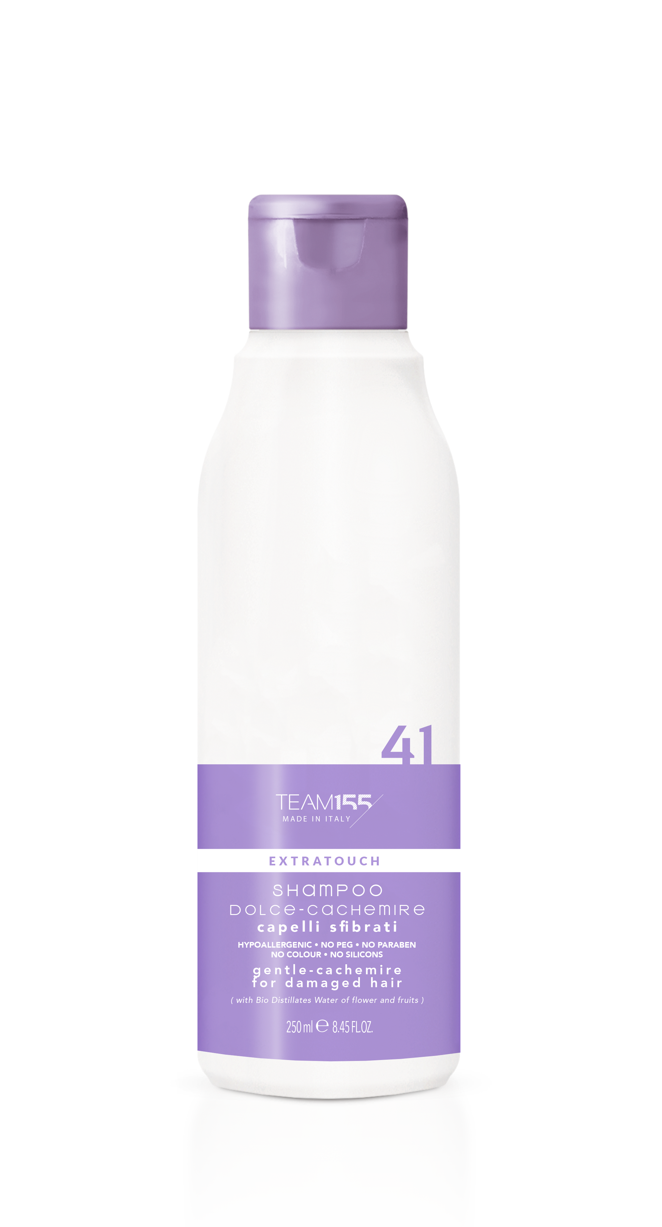 Мʼякий шампунь для шовковистості волосся Team 155 Extratouch Soft- Cachemire Shampoo 41, 250 ml - 1