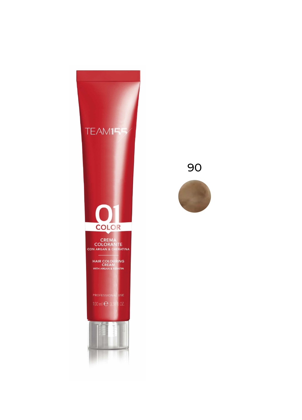 Крем-фарба для волосся TEAM 155 Color Cream (Колір: 9.01 Супер світлий Блонд натуральний попелястий) - 1