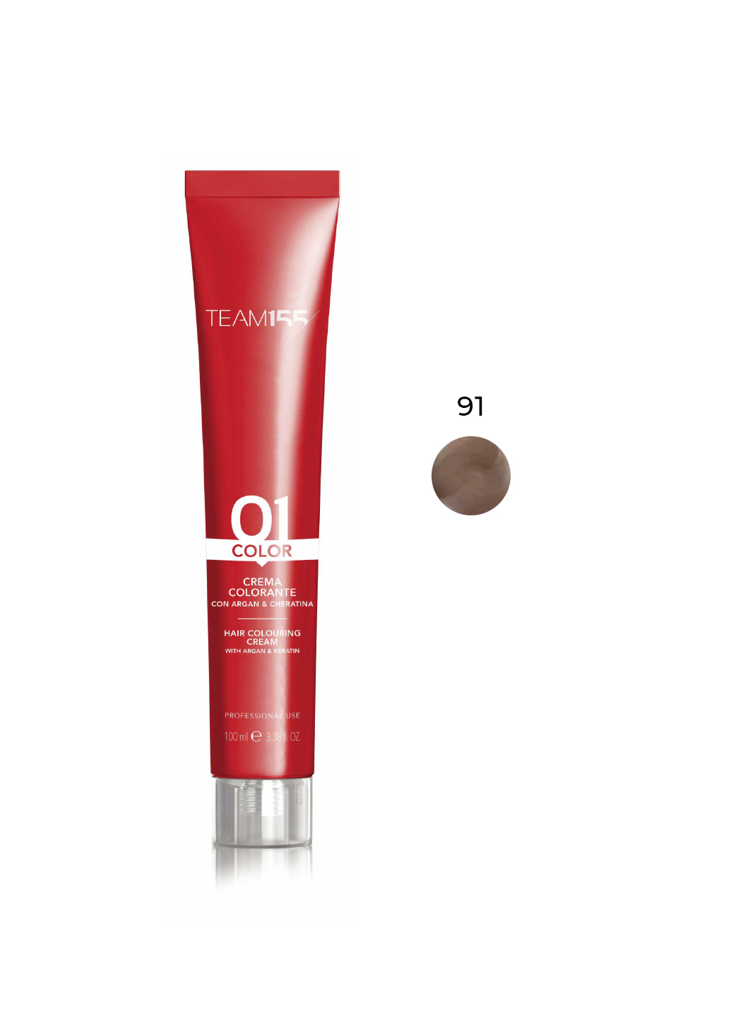Крем-фарба для волосся TEAM 155 Color Cream (Колір: 91 Світлий блонд сандре) - 1